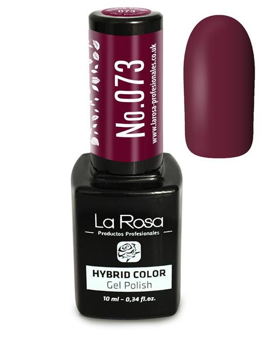Lakier hybrydowy La Rosa w kolorze burgund z połyskiem